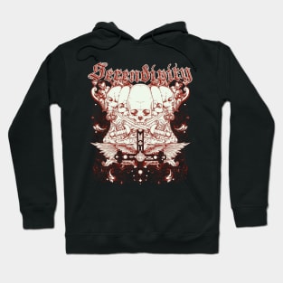 many skulls with cross Hoodie